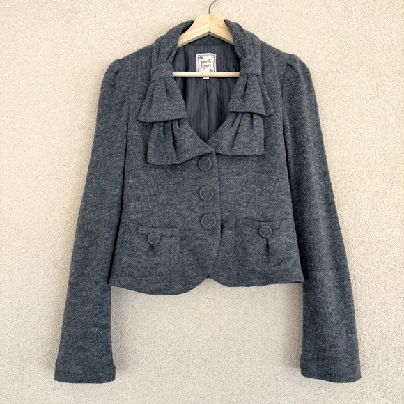 NANETTE LEPORE 🇺🇸 Three Button Wool blend Blazer in Gray Sz M - Picture 2 of 7
